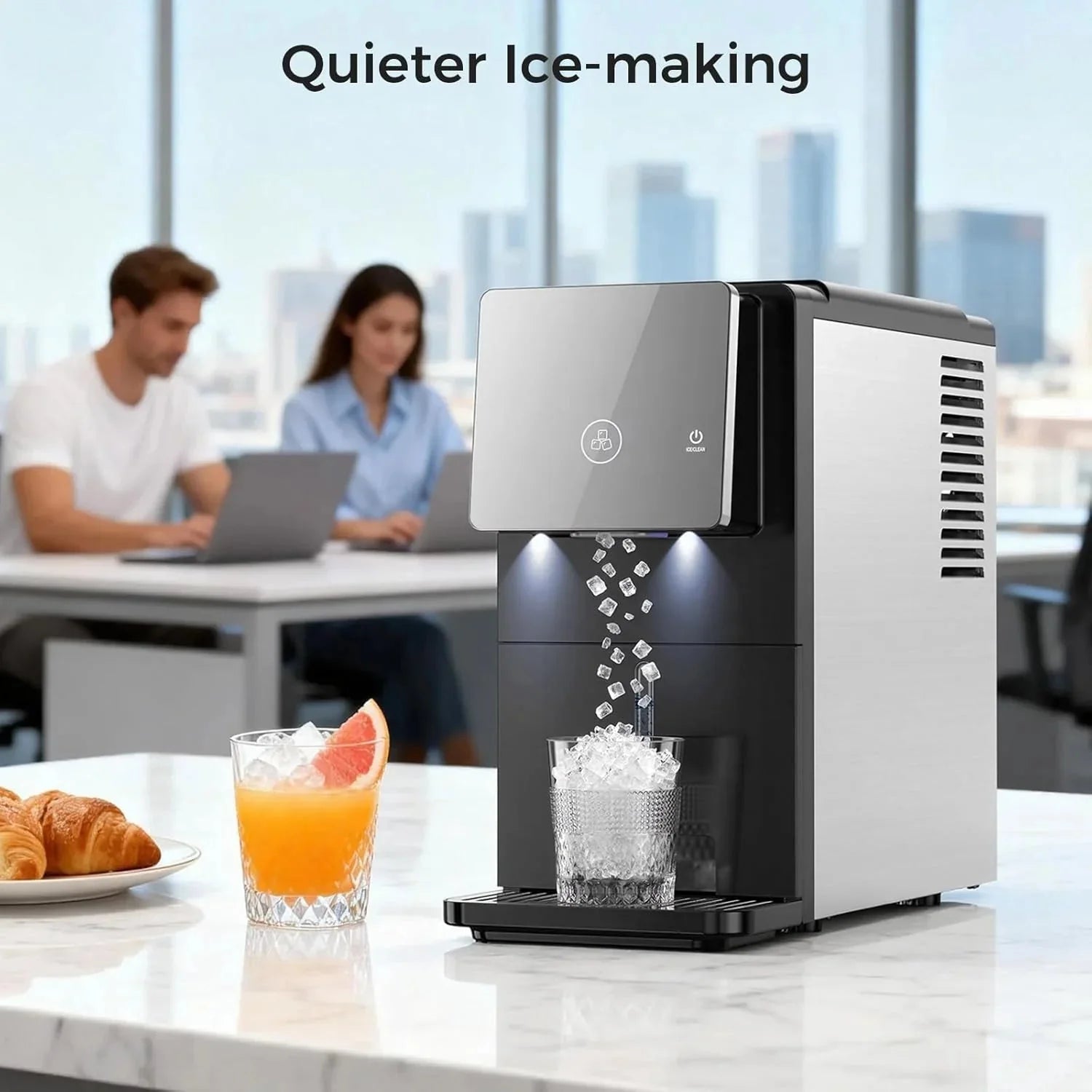 Kismile 33lbs Countertop Nugget Ice Maker 58015RIM0-BLACK